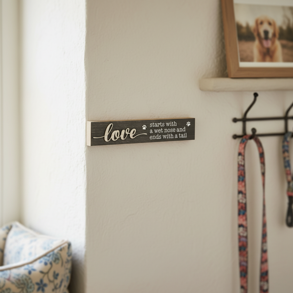 LOVE STARTS WITH... Wooden Plaque - If you love Dogs, this is for you. W40cm