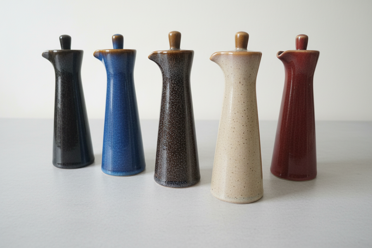 Japanese Ceramic Soy Sauce & Oil Dispenser Bottle | Kiln-Change Glaze