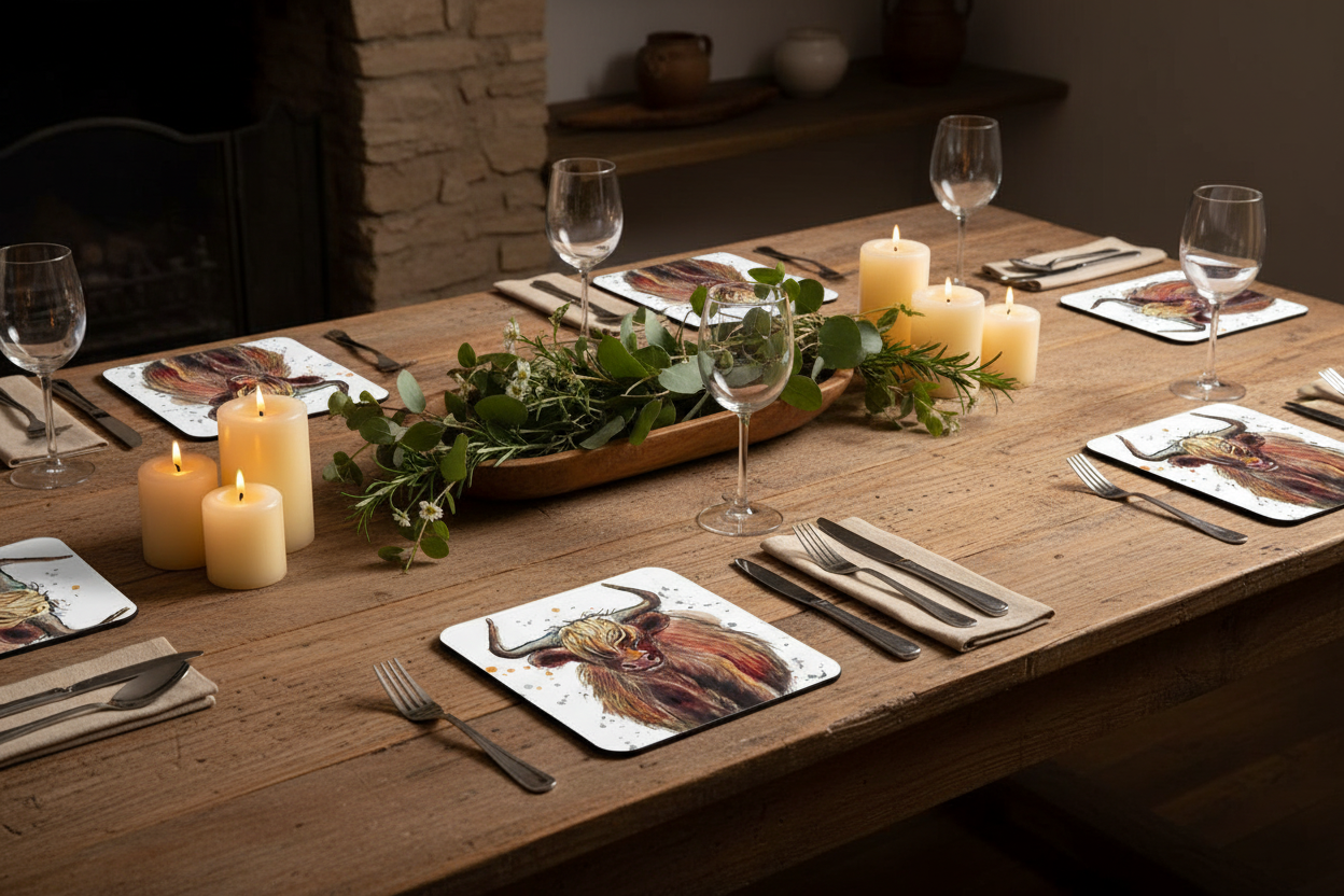 Cow Placemats (Sold in Pairs)-handmade in the UK- Very High quality