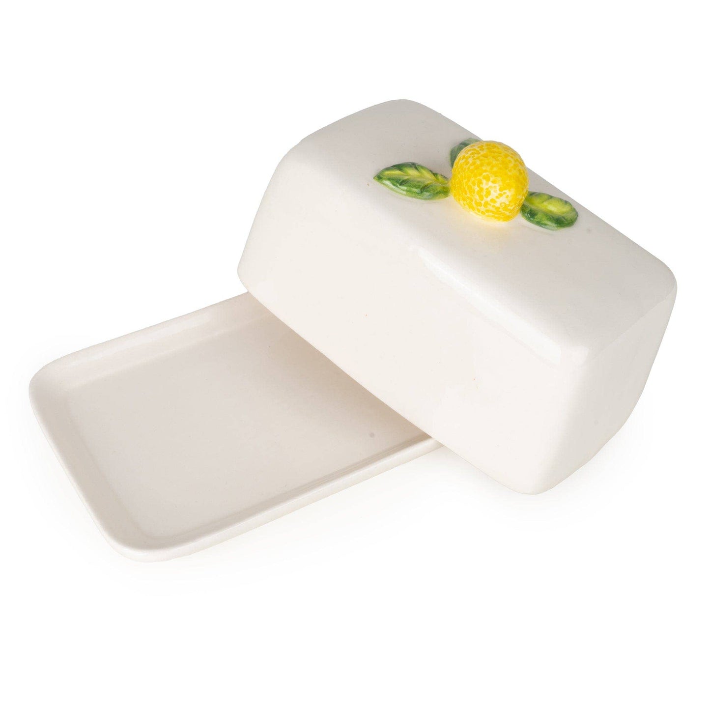 Ceramic Butter Dish with Lemon Design