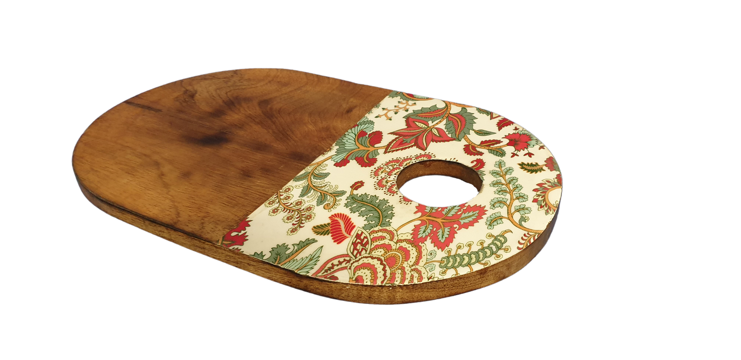Cheese Board Charcuterie Board, Snack Serving Board With French Floral Print