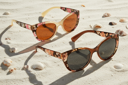 Aqua Floral Sunglasses Beach Hero Shot