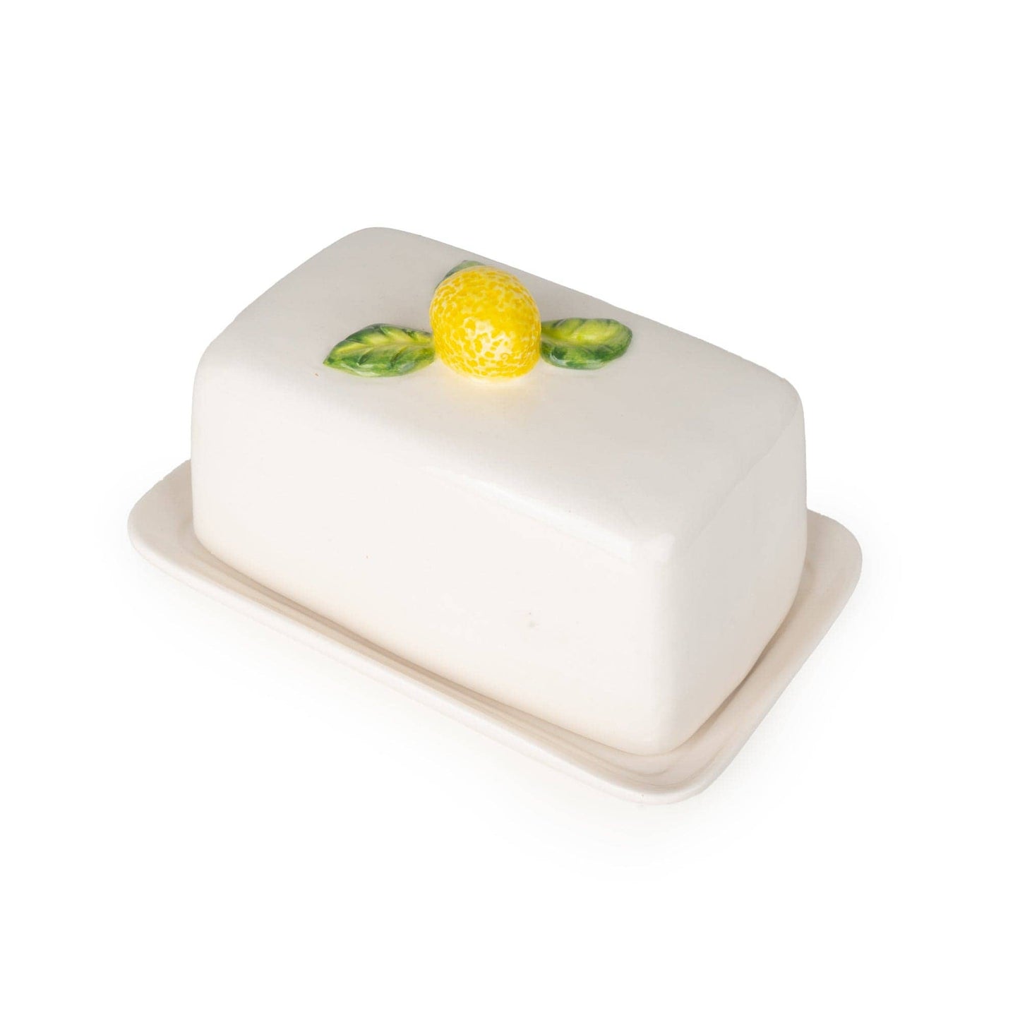 Ceramic Butter Dish with Lemon Design
