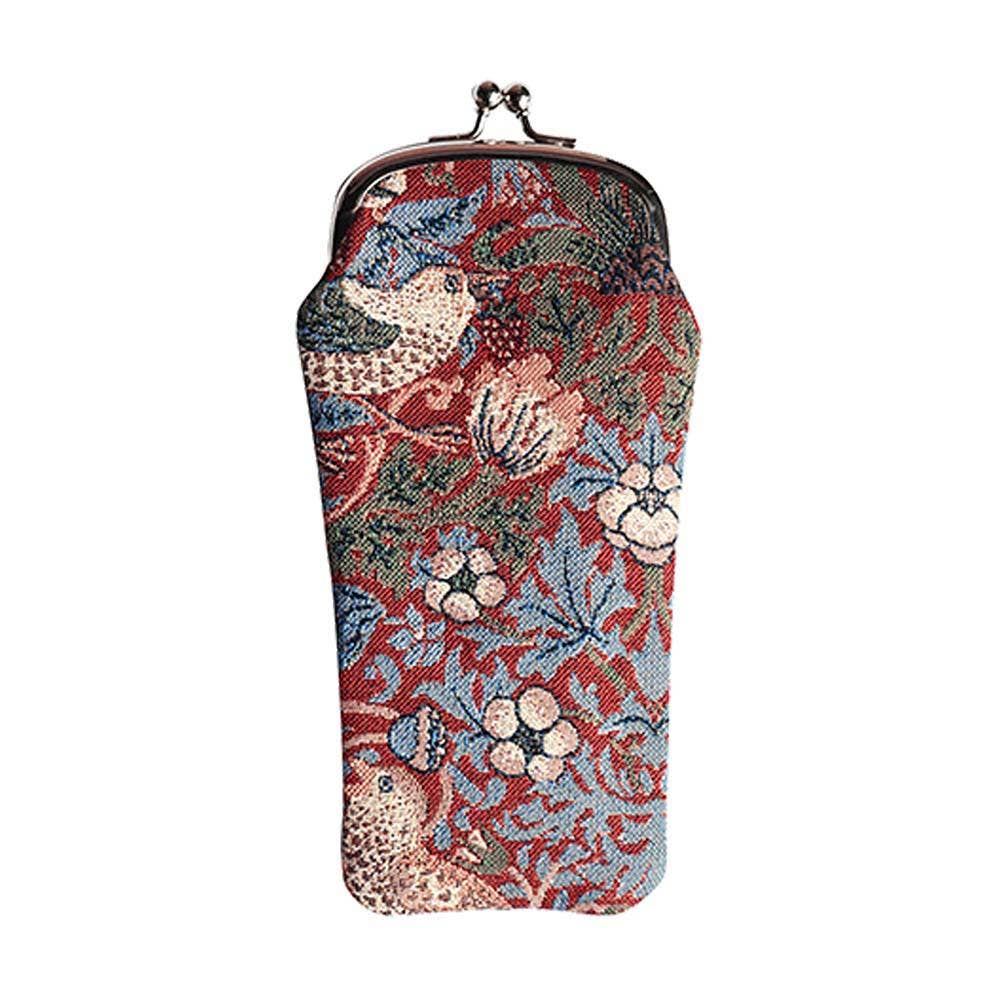 William Morris Strawberry Thief Red Design - Glasses purse