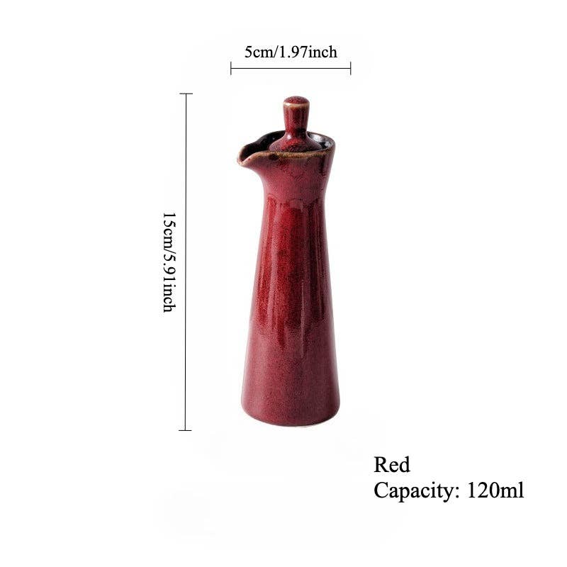 Japanese Ceramic Soy Sauce & Oil Dispenser Bottle | Kiln-Change Glaze