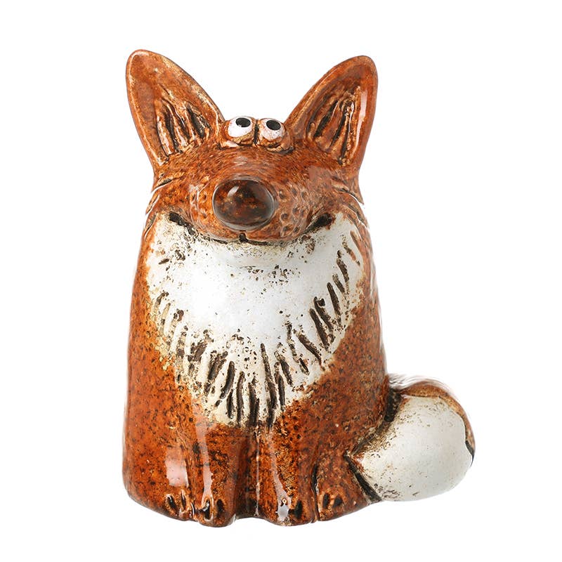 Rustic Sitting Fox Ornament. H12cm