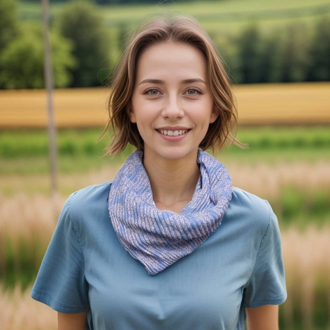 Lilac Tree of Life Neck Scarf | Magnetic Clasp Snood