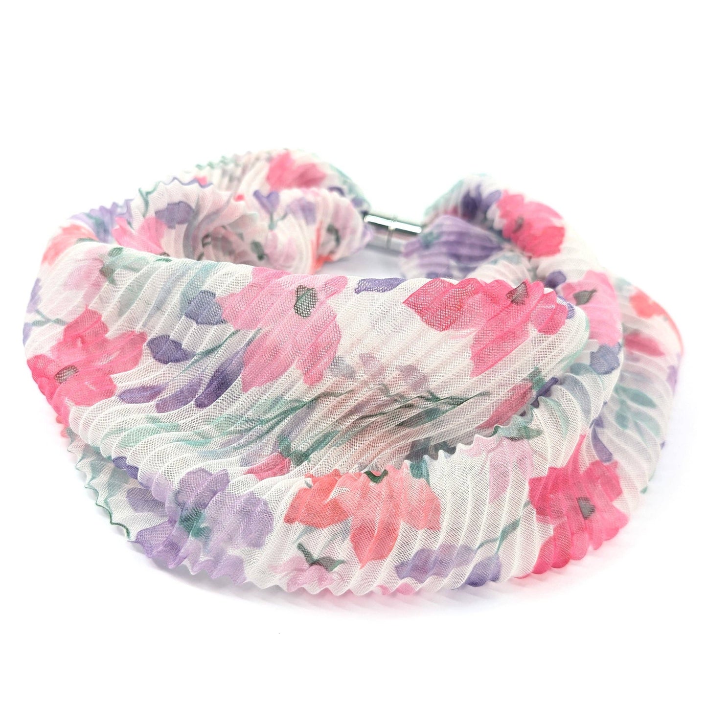 Pastel Flowers Neck Scarf | Magnetic Clasp Snood