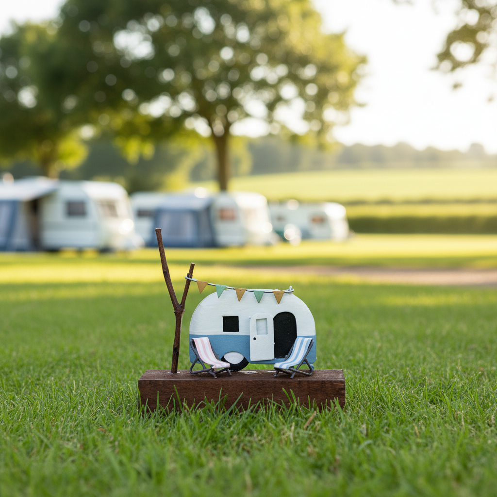 Blue Bunting Caravan Grounded