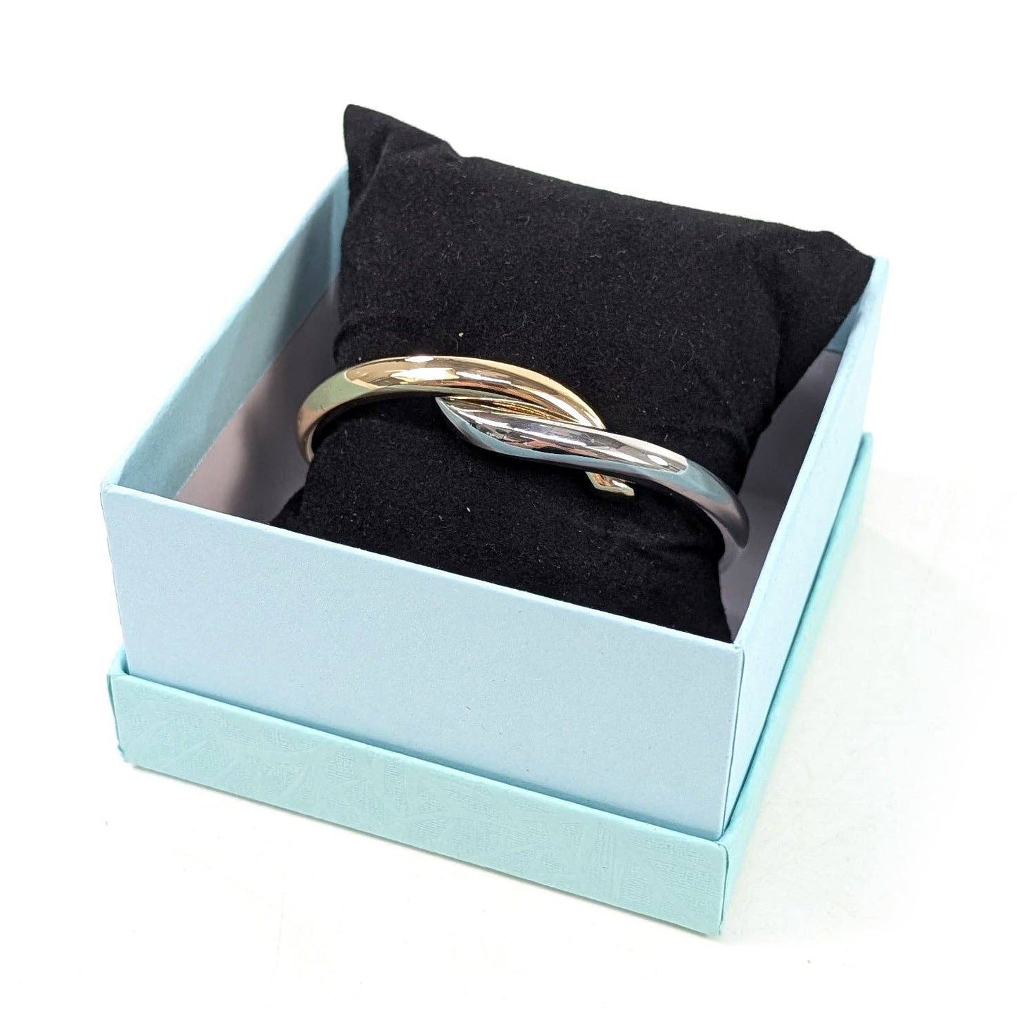 Gold & Silver Crossover Bangle | Gift Boxed