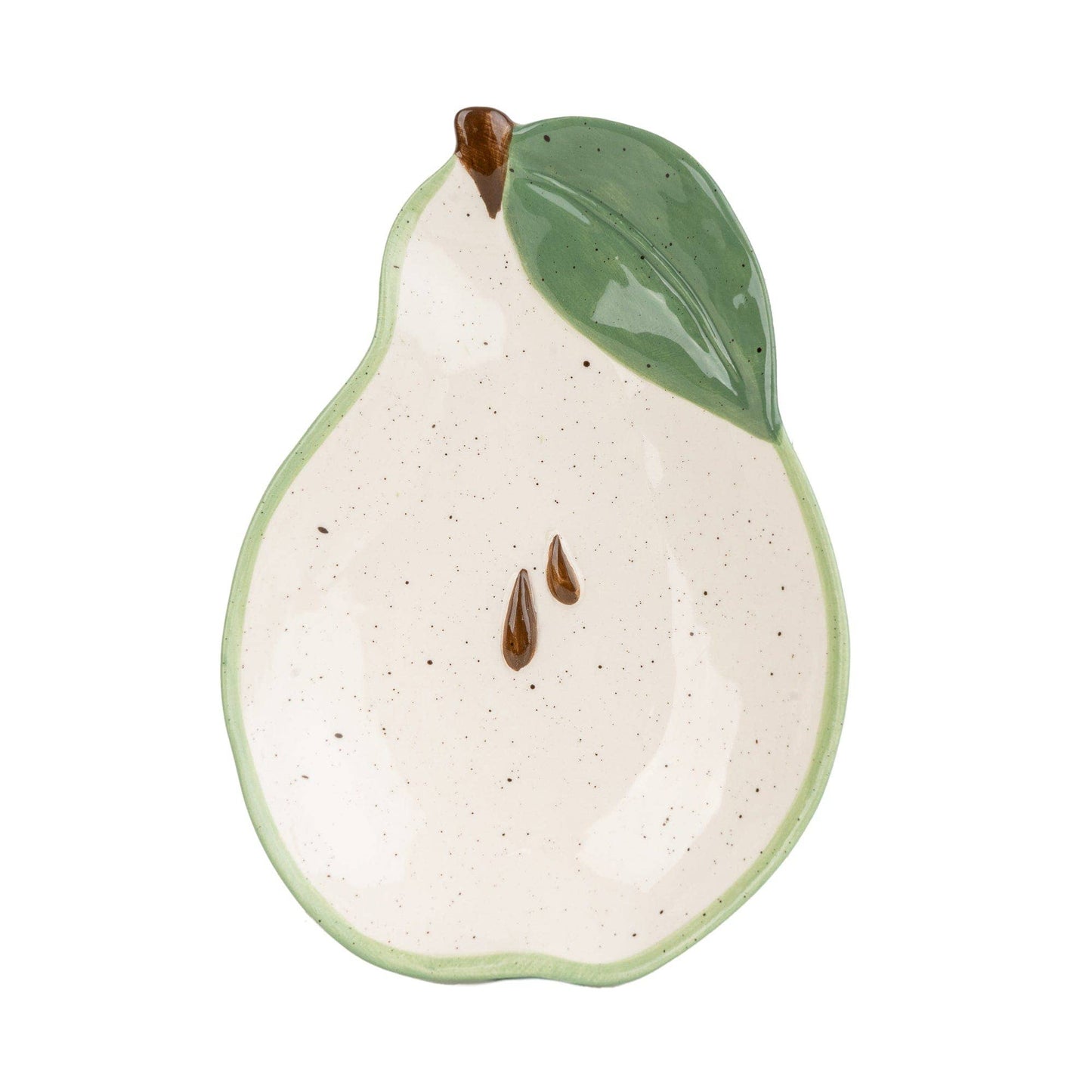 Botanical Pear Shaped Dish - Green Ceramic Serving & Catchall Tray