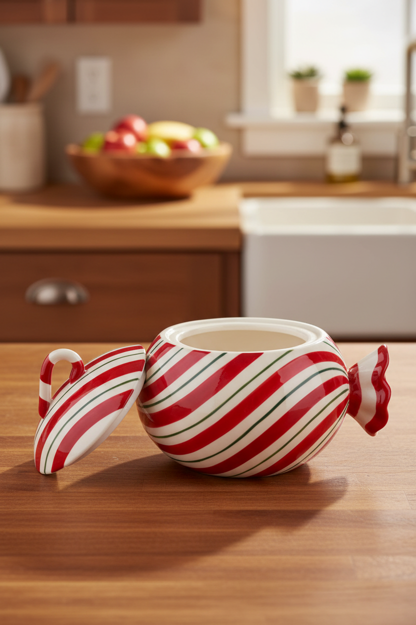 Ceramic Cookie Sweet Jar Open – Kitchen Lifestyle