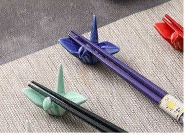Set of 5 Pairs of Swan Wooden Chopsticks and Rests