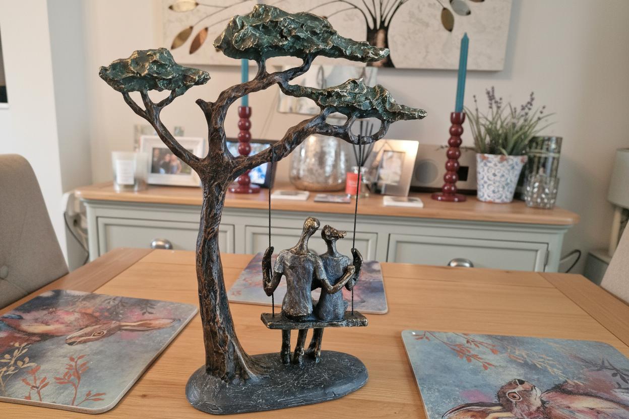 Couple on a Swing Ornament H39cm - Sharpened