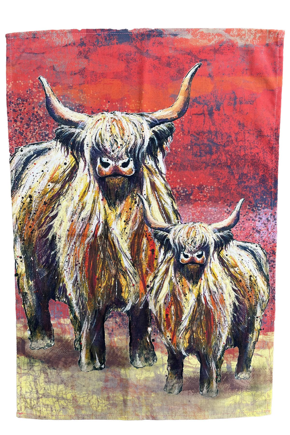 Highland Cow Tea Towel | Dolly Hot Dogs