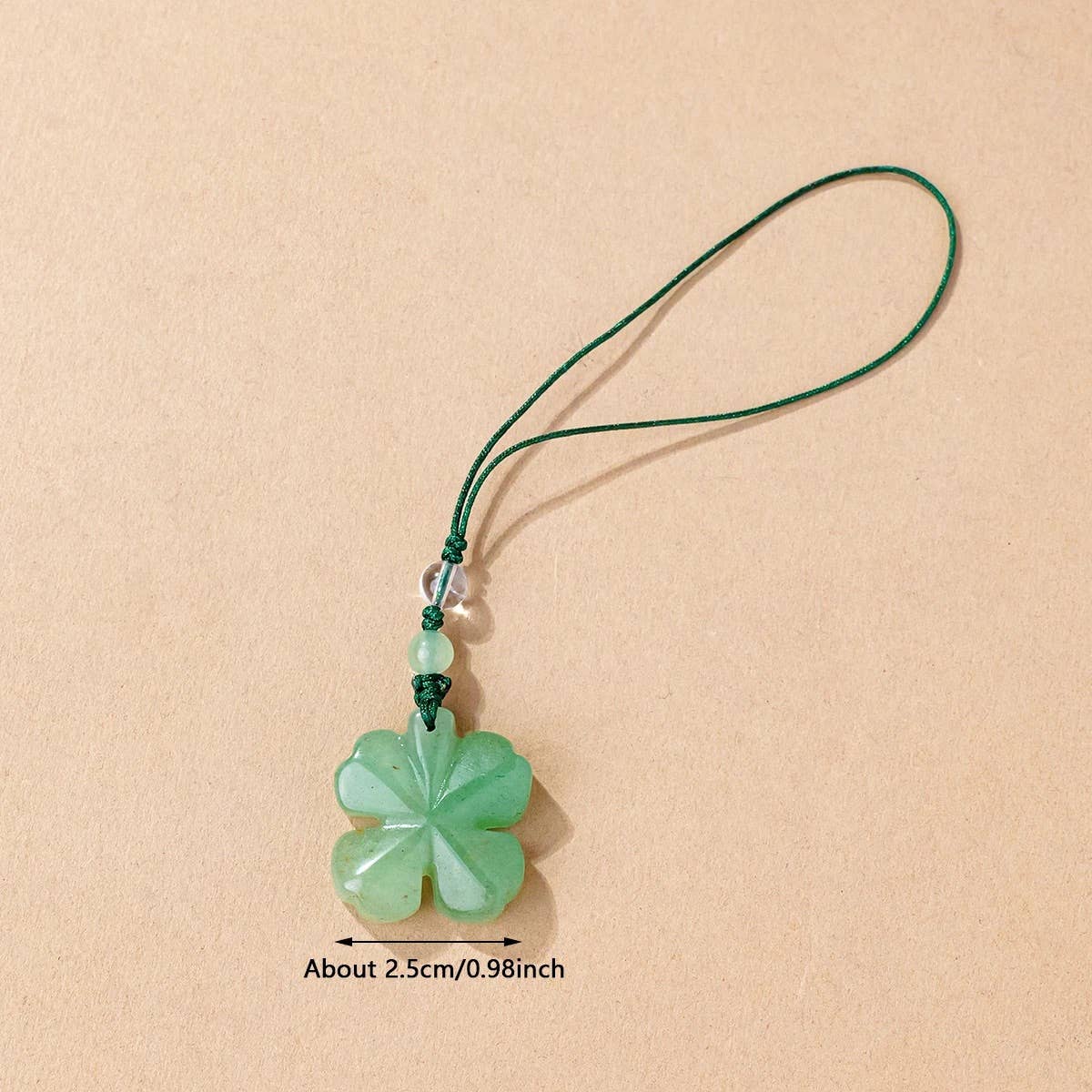 Green Aventurine Four Leaf Clover Keychain | Lucky Crystal Charm