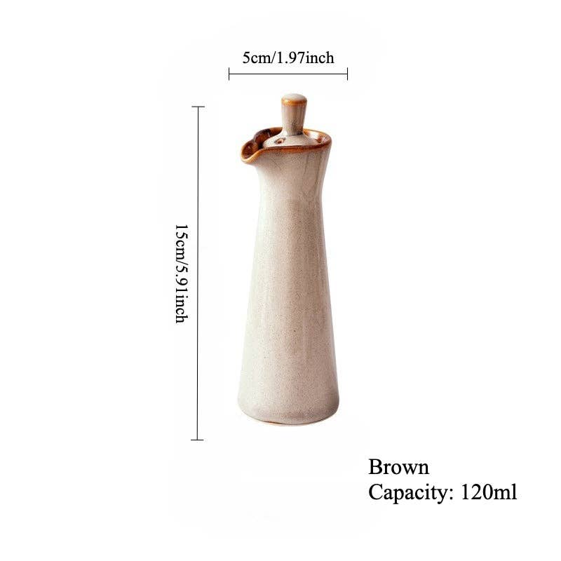 Japanese Ceramic Soy Sauce & Oil Dispenser Bottle | Kiln-Change Glaze