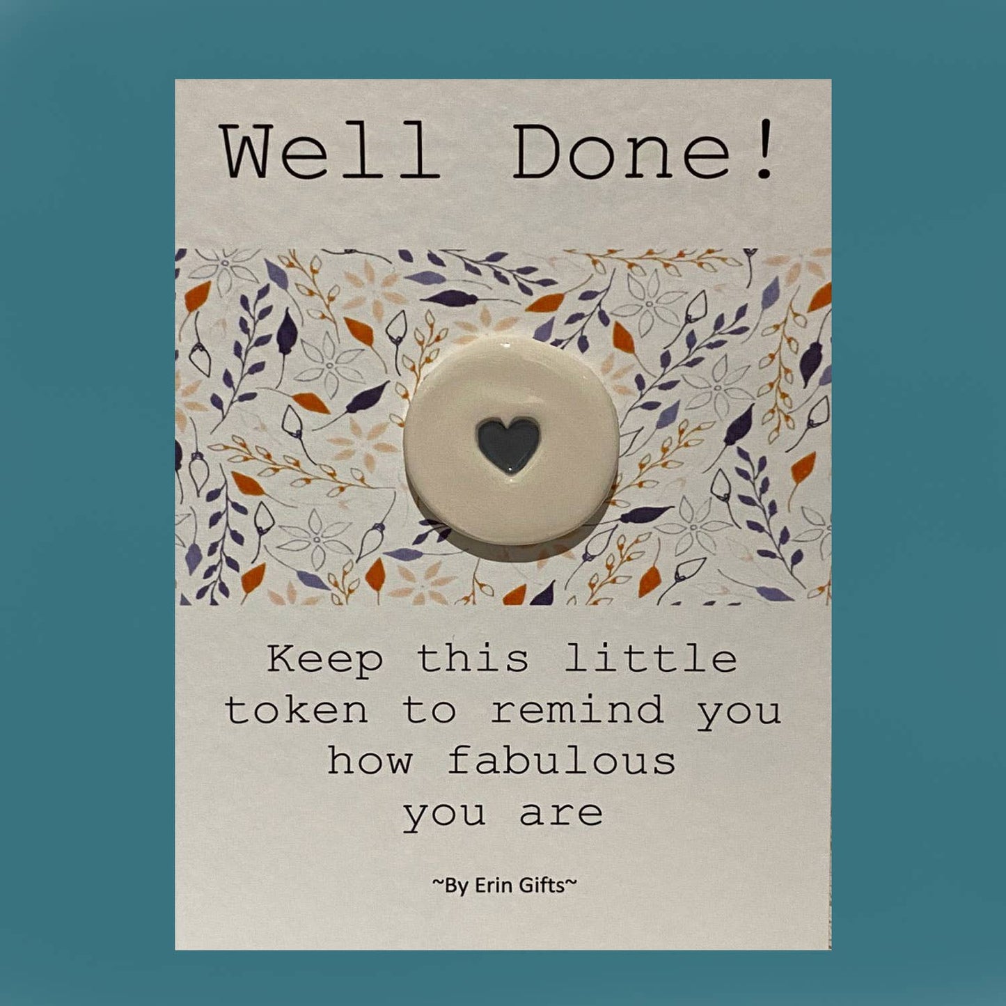 Well Done  Ceramic Pocket Token Pocket Hug and Card