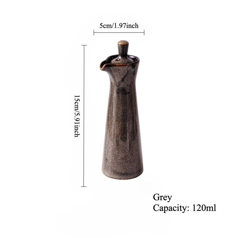 Japanese Ceramic Soy Sauce & Oil Dispenser Bottle | Kiln-Change Glaze