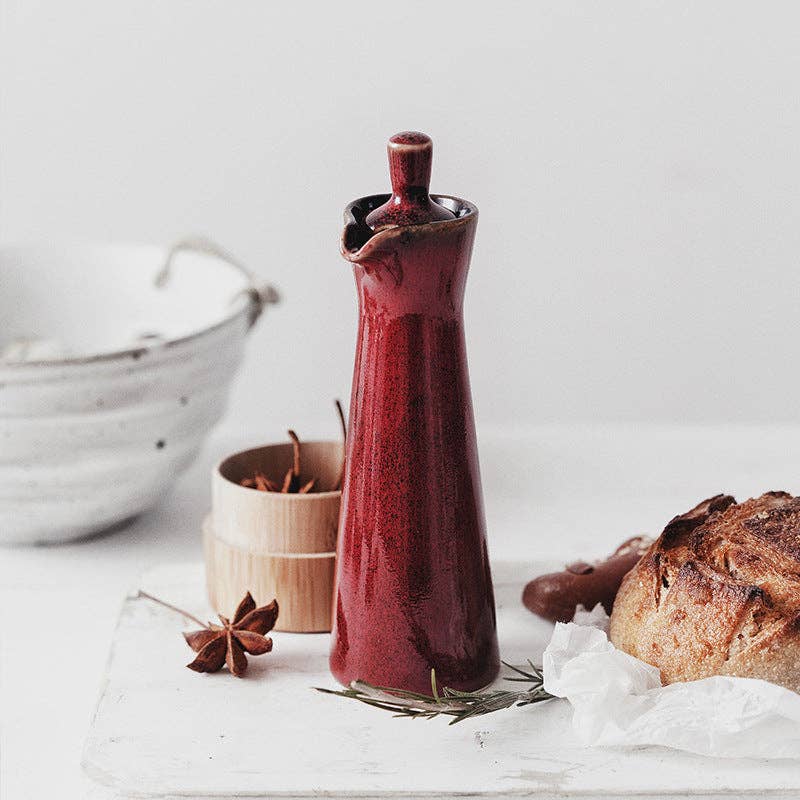 Japanese Ceramic Soy Sauce & Oil Dispenser Bottle | Kiln-Change Glaze