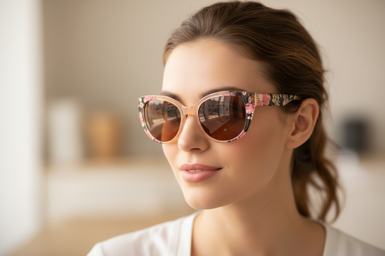 Floral Sunglasses on Model