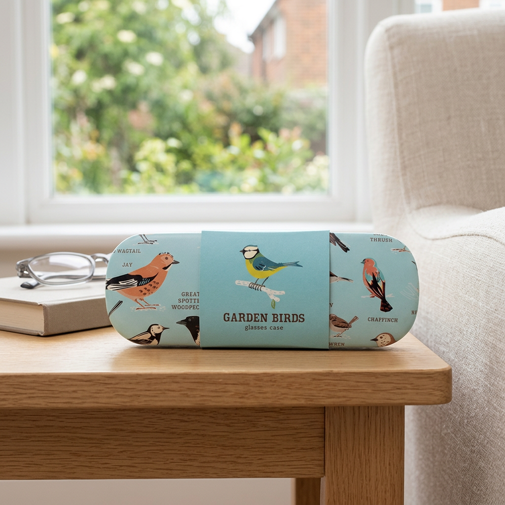Garden Birds glasses case lifestyle shot