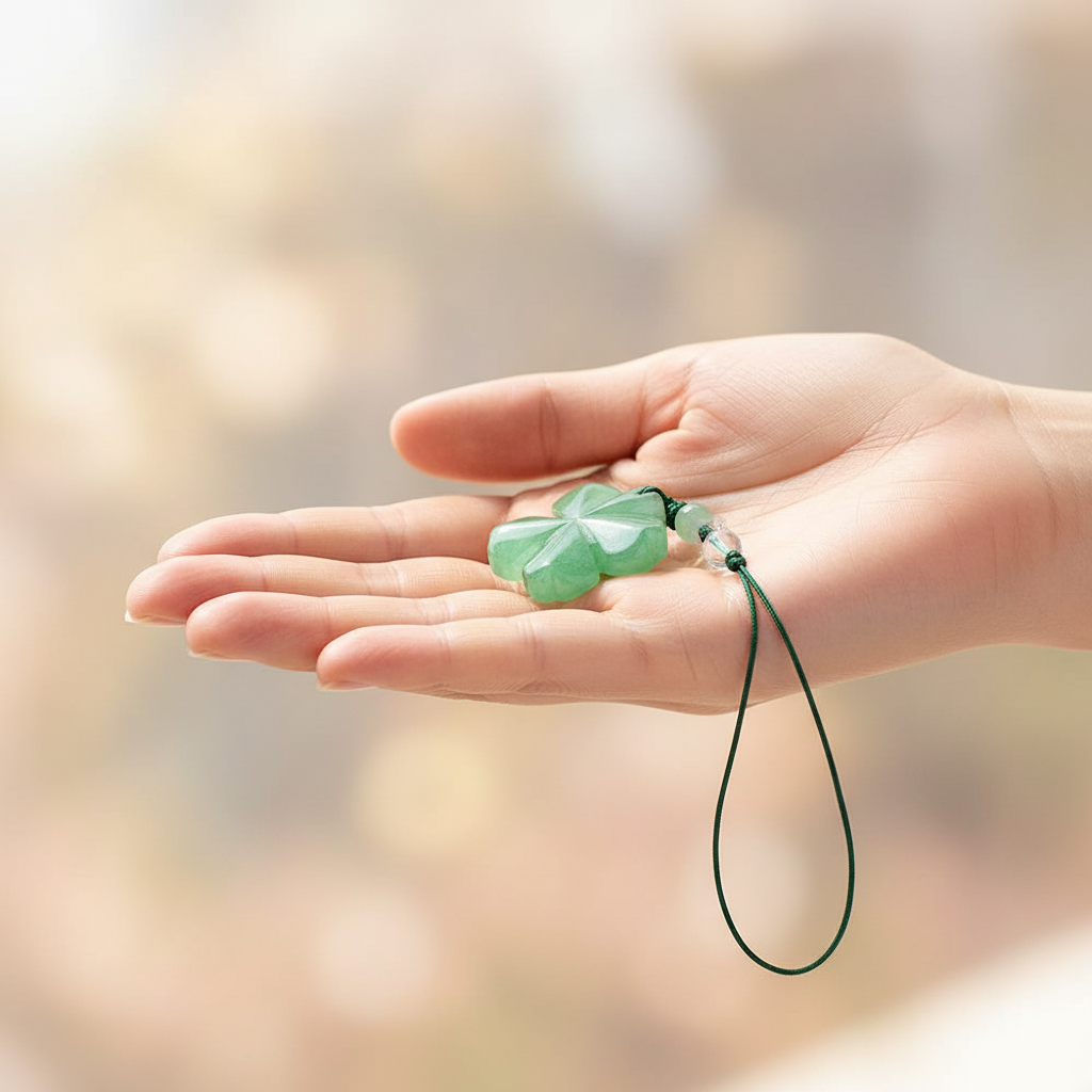 Green Aventurine Keychain lifestyle hero shot