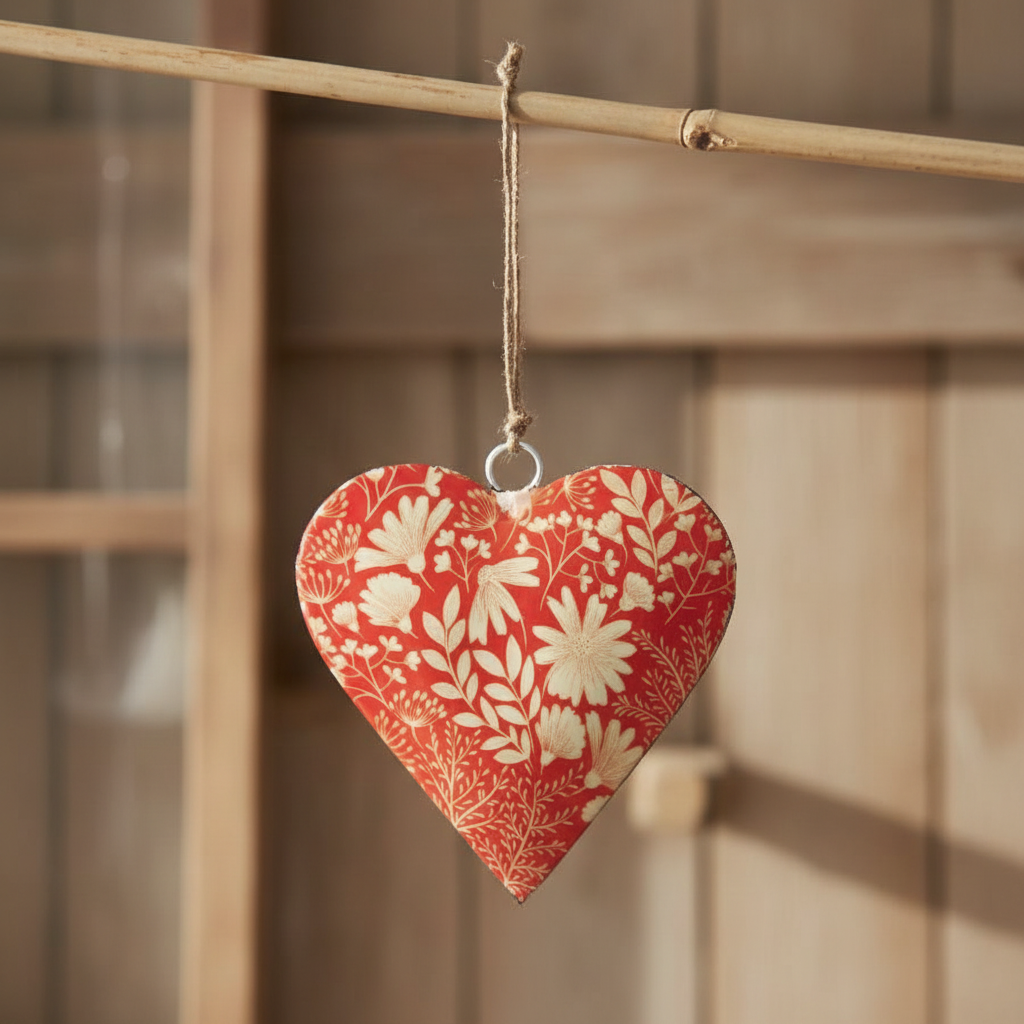 Hanging Orange Floral Heart Lifestyle Shot