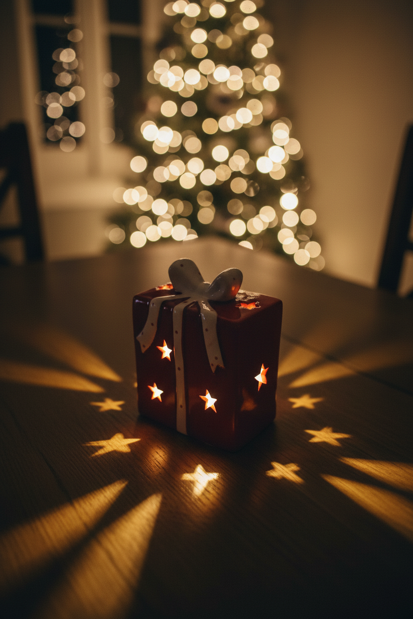 Large Red LED Gift Box - Glowing Shot v2