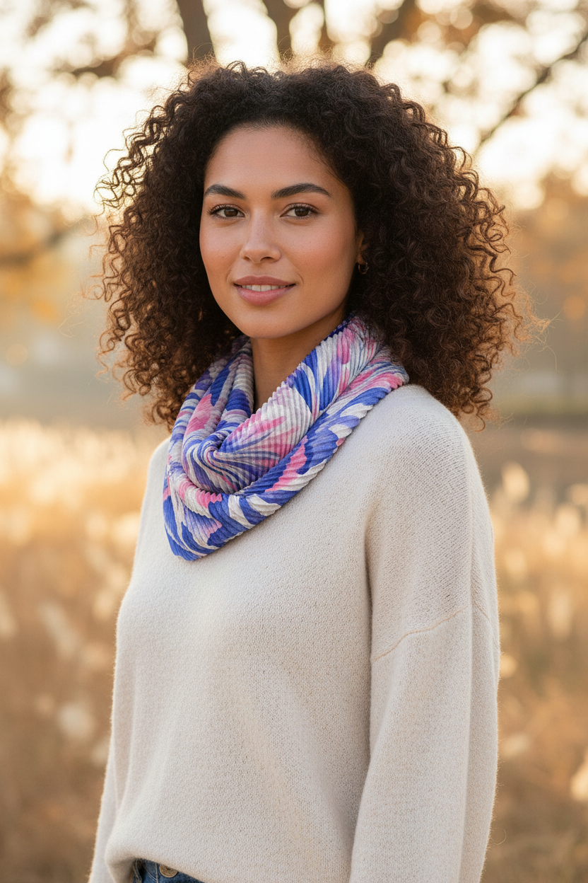 Let Love Bloom Scarf - New Model Neutral Tones