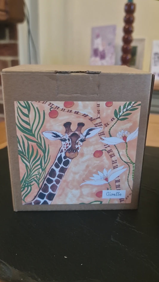 Giraffe Illustrated Bone China Mug with Gift Box