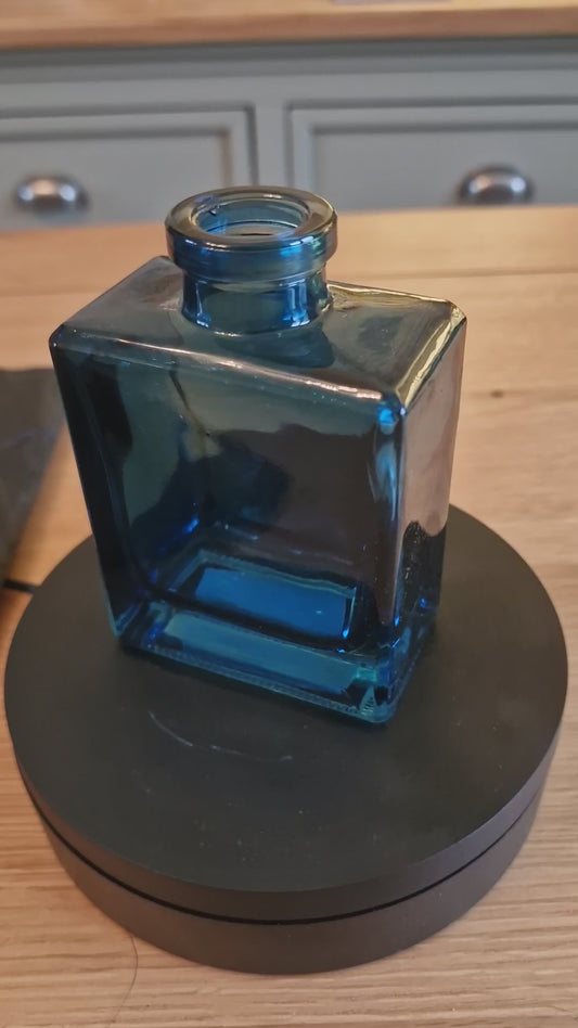 Blue Glass Flower Vase Or Diffuser Bottle, 10.5cm