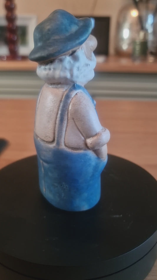 Speckled Blue Fisherman Ornament, 12.4cm