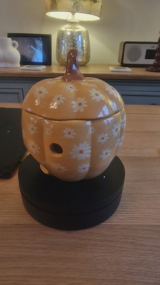 Groovy Floral Pumpkin - Oil Burner H14 cm