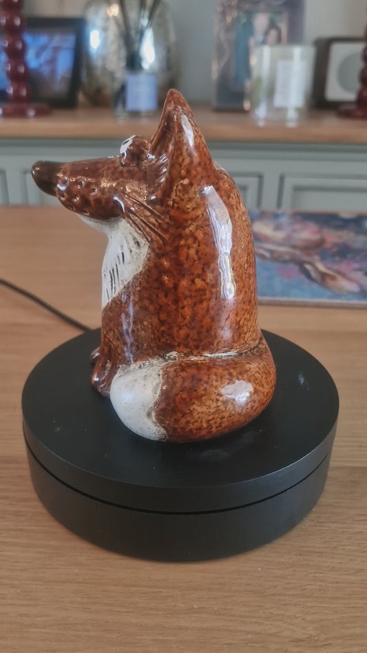 Rustic Sitting Fox Ornament. H12cm