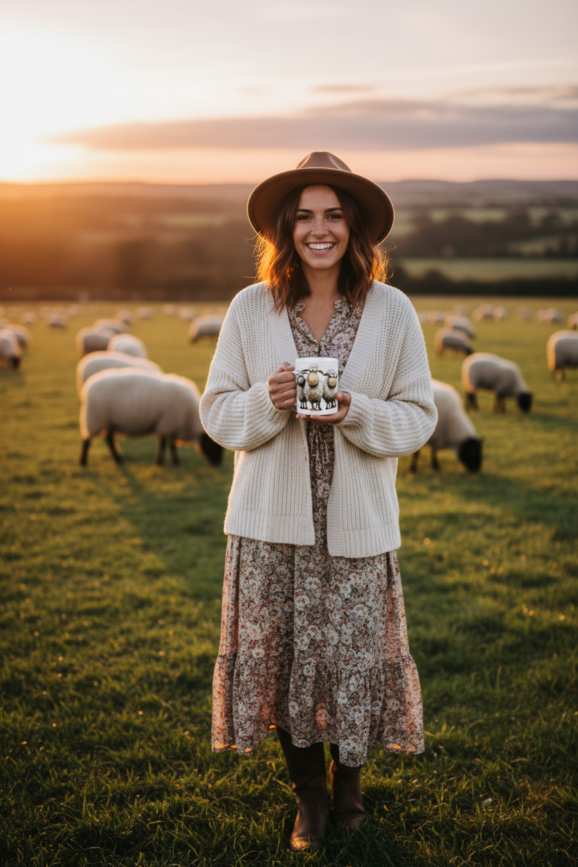 Sheepies Mug Girl with Sheep