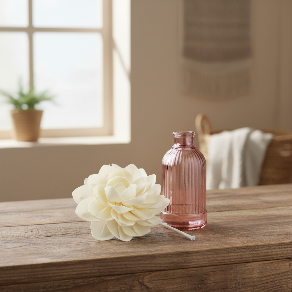 Sola Rose with Pink Bottle Lifestyle