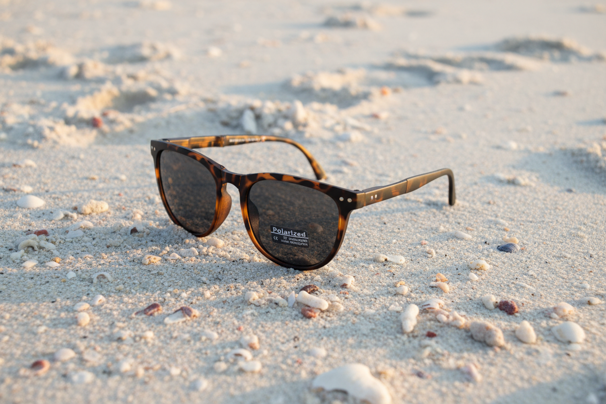 Sorelli Foldable Sunglasses Beach Hero Shot