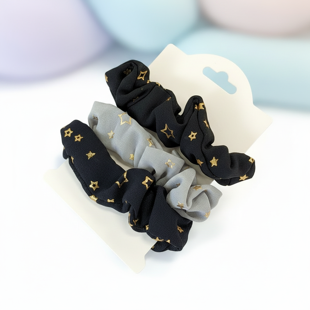 Stars Scrunchies slanted opposite way