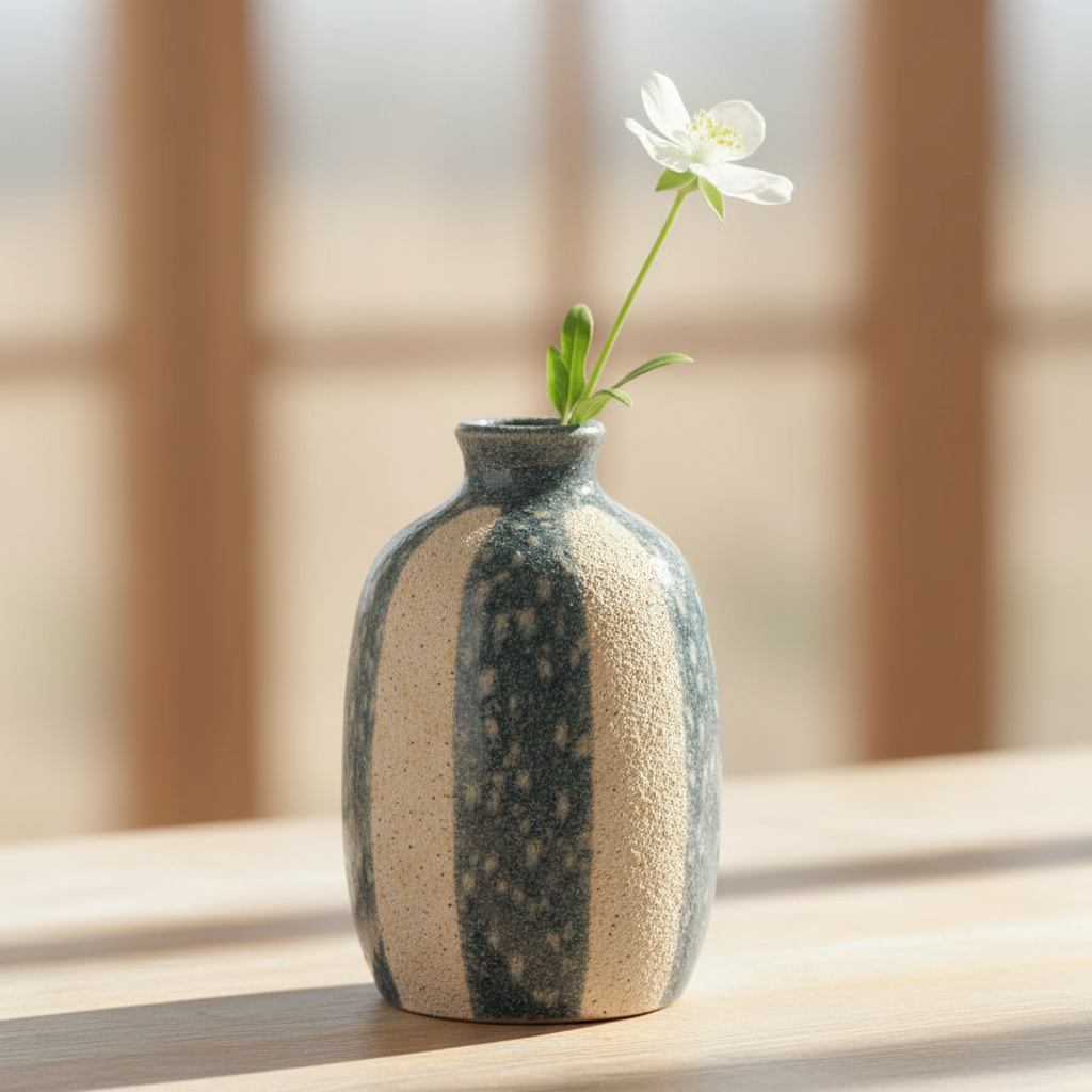 Striped Vase - Full Frame White Stem