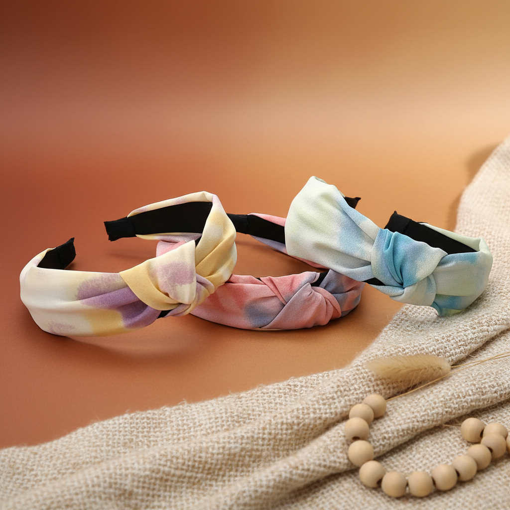 Tie Dye Hairbands - Terracotta Background