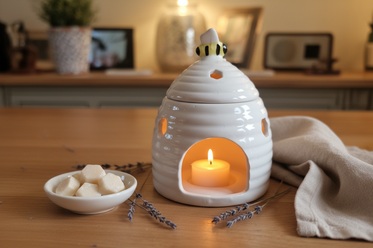 White Beehive Oil Burner - Lifestyle Hero Shot