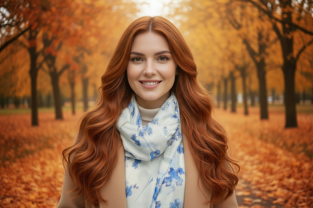 White Forget-Me-Not Scarf - Redhead