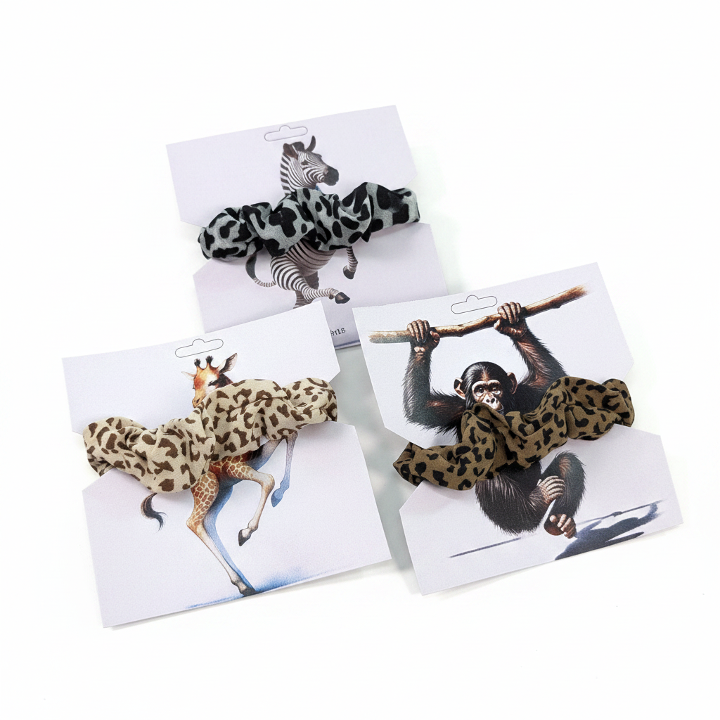 Zoo Scrunchies - White Background